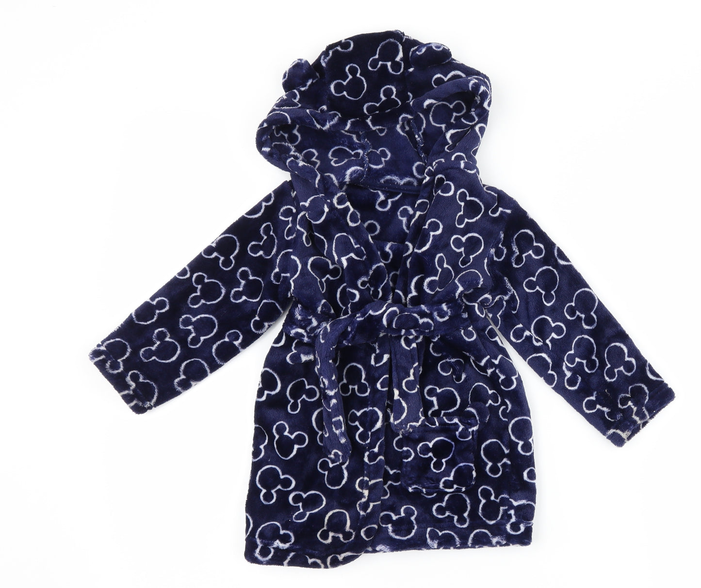 George Boys Blue  Fleece Kimono Robe Size 9-12 Months  - Disney Mickey Mouse