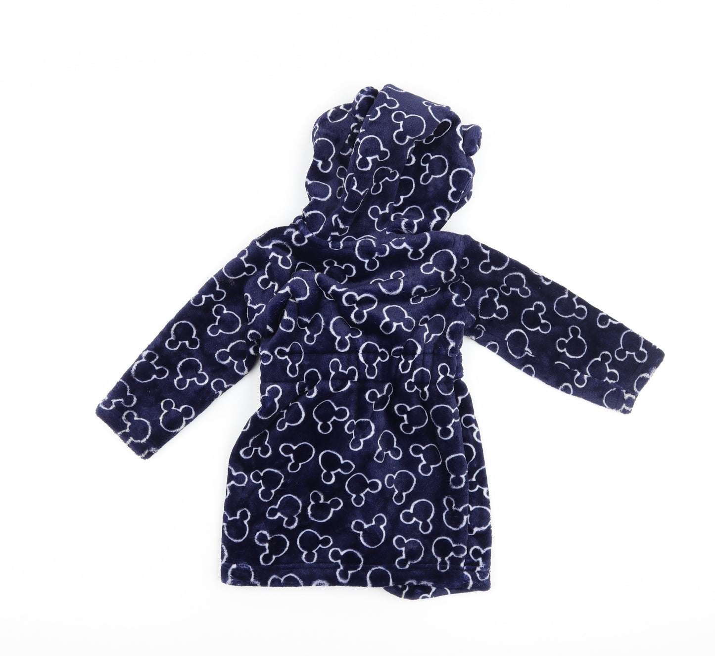 George Boys Blue  Fleece Kimono Robe Size 9-12 Months  - Disney Mickey Mouse