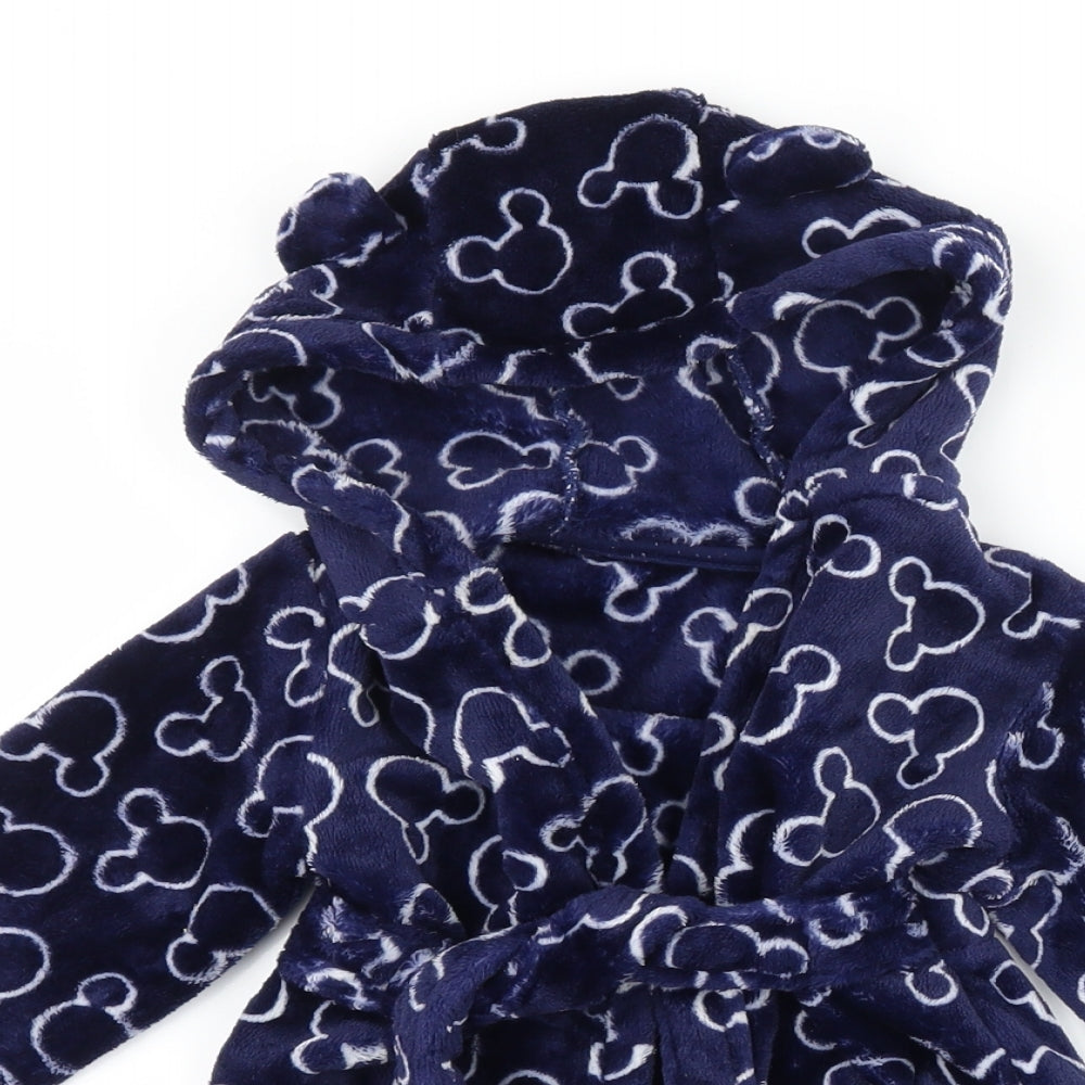 George Boys Blue  Fleece Kimono Robe Size 9-12 Months  - Disney Mickey Mouse