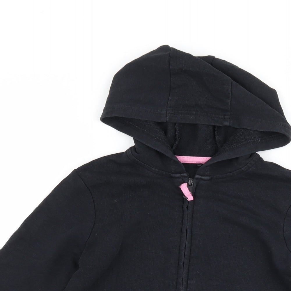 George Girls Black   Pullover Hoodie Size 5-6 Years