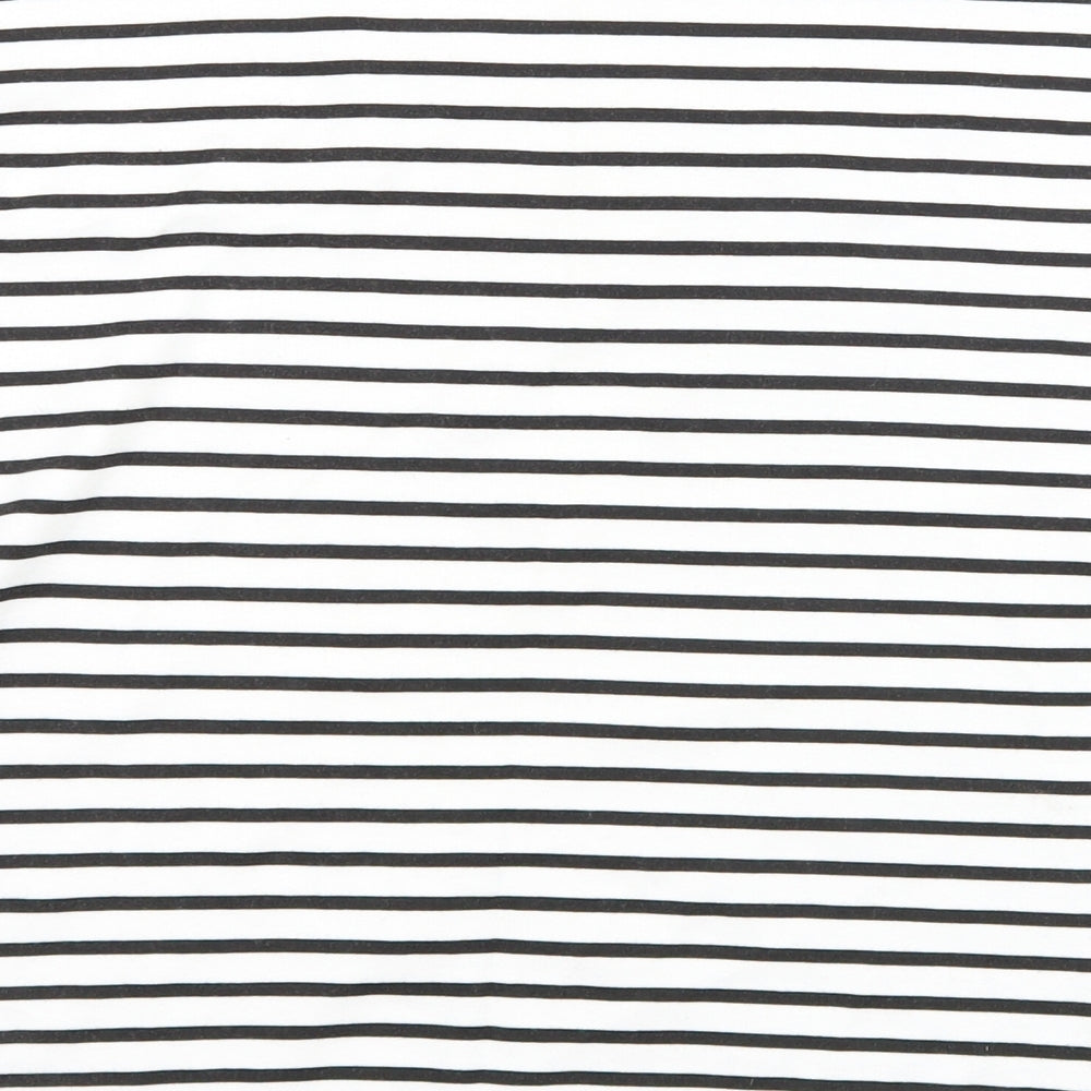 Quiz Womens Black Striped  Basic T-Shirt Size 12  - amour