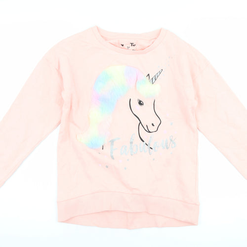 TU Girls Pink   Pullover Sweatshirt Size 12 Years  - Unicorn