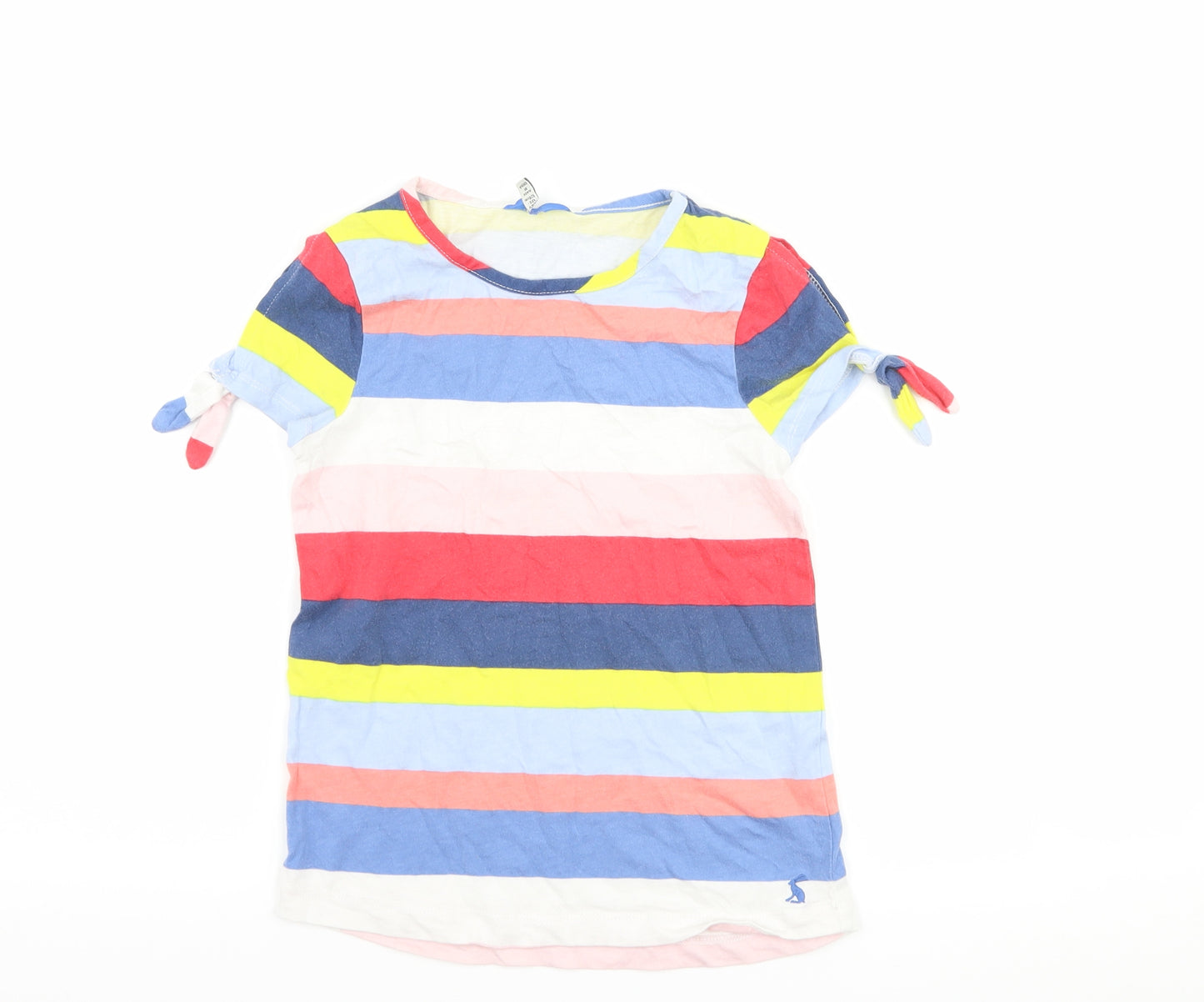 Joules Girls Blue Striped  Basic T-Shirt Size 7-8 Years
