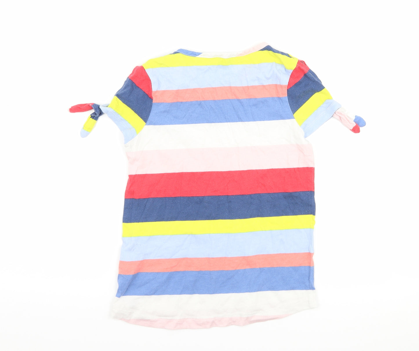 Joules Girls Blue Striped  Basic T-Shirt Size 7-8 Years