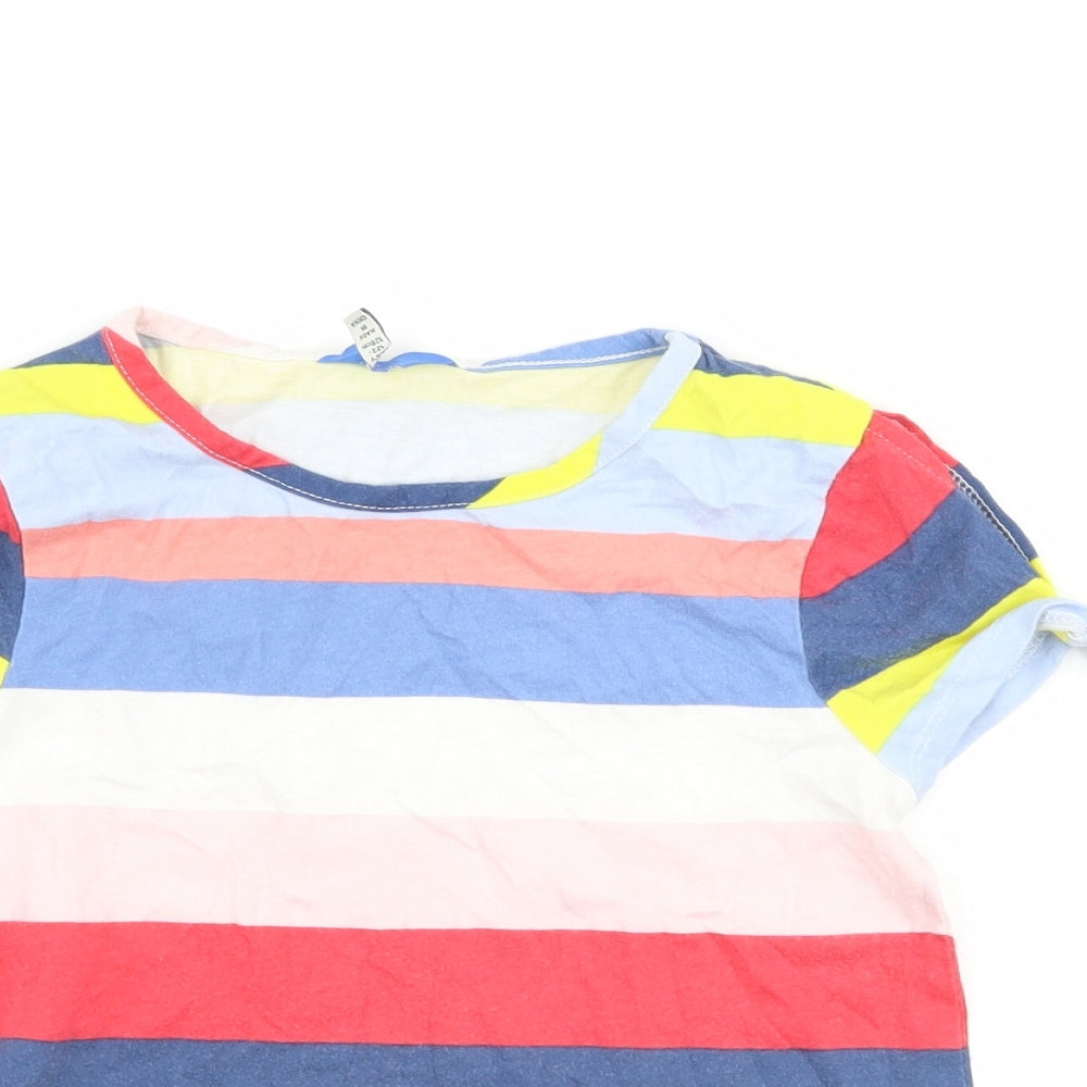 Joules Girls Blue Striped  Basic T-Shirt Size 7-8 Years