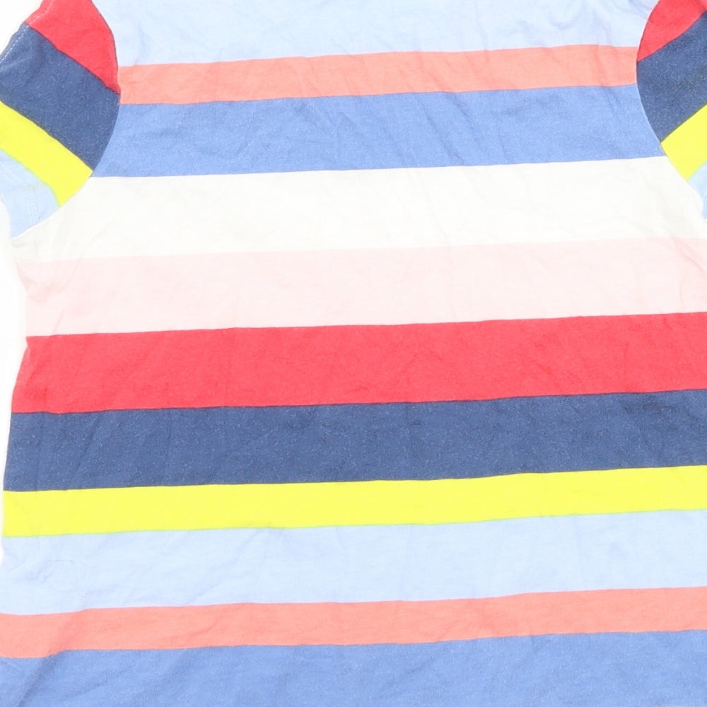 Joules Girls Blue Striped  Basic T-Shirt Size 7-8 Years