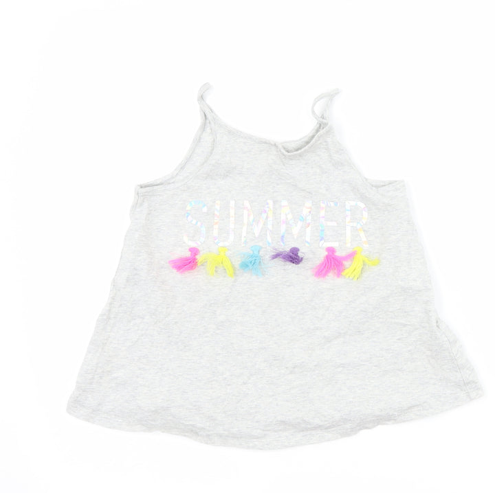 F&F Girls Grey   Basic Tank Size 7-8 Years  - summer