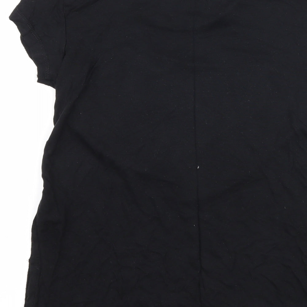Young Dimension Girls Black   Basic T-Shirt Size 9-10 Years  - Love heart