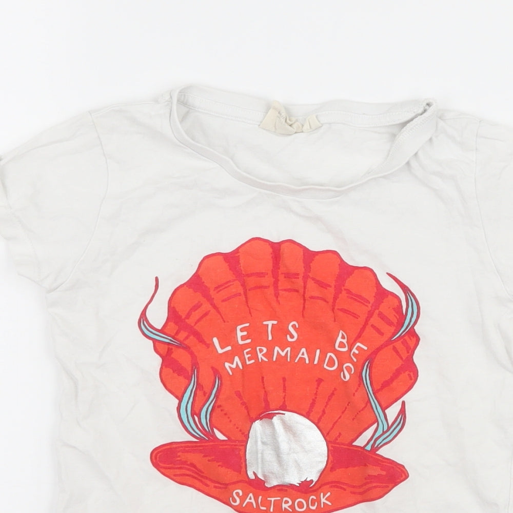 Salt Rock Girls White   Basic T-Shirt Size 6-7 Years  - Mermaid