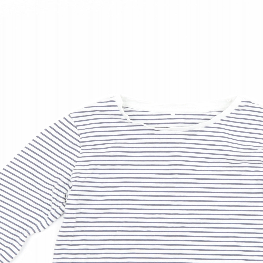 George Girls Blue Striped  Basic T-Shirt Size 9-10 Years