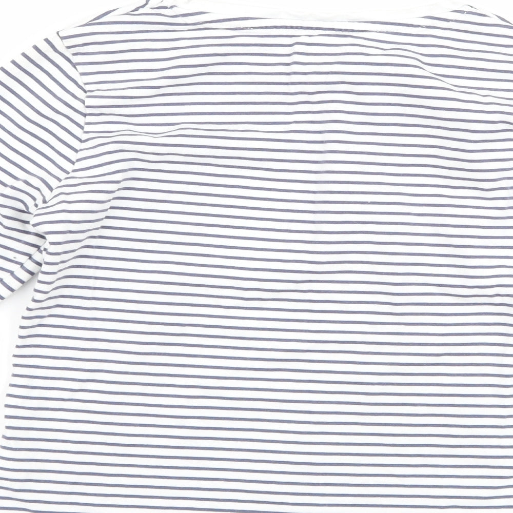 George Girls Blue Striped  Basic T-Shirt Size 9-10 Years