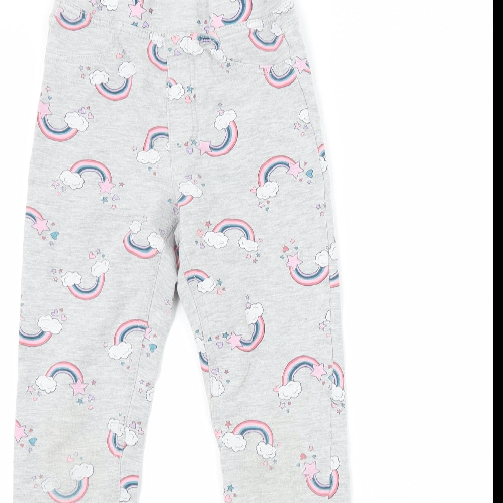 H&M Girls Grey   Capri Trousers Size 8-9 Years - Rainbow