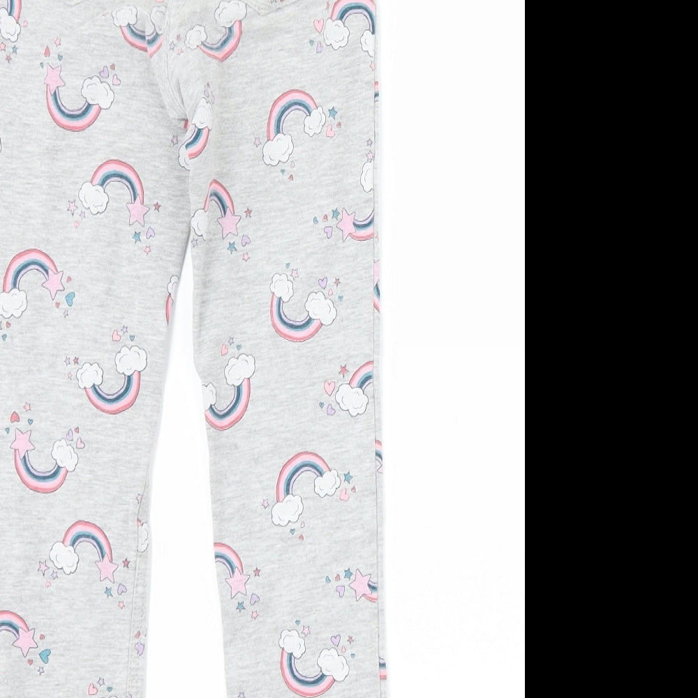 H&M Girls Grey   Capri Trousers Size 8-9 Years - Rainbow