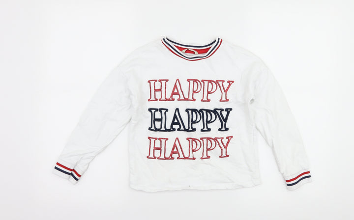 George Boys White Pullover Sweatshirt Size 8-9 Years - happy
