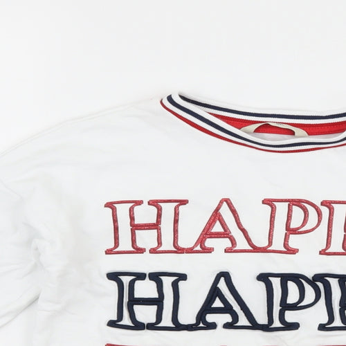 George Boys White   Pullover Sweatshirt Size 8-9 Years  - happy