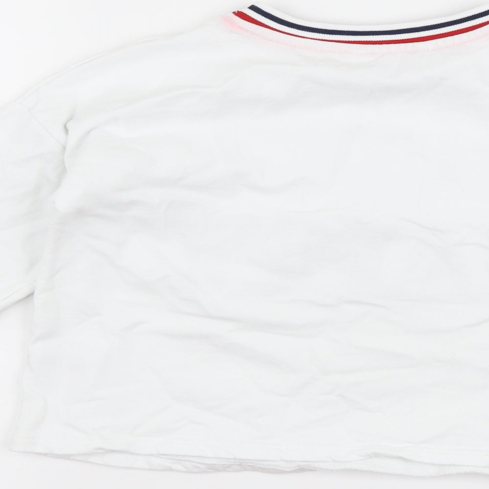 George Boys White   Pullover Sweatshirt Size 8-9 Years  - happy