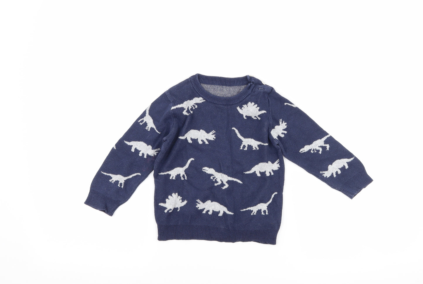 Nutmeg Baby Blue   Pullover Jumper Size 12-18 Months  - DInosaur
