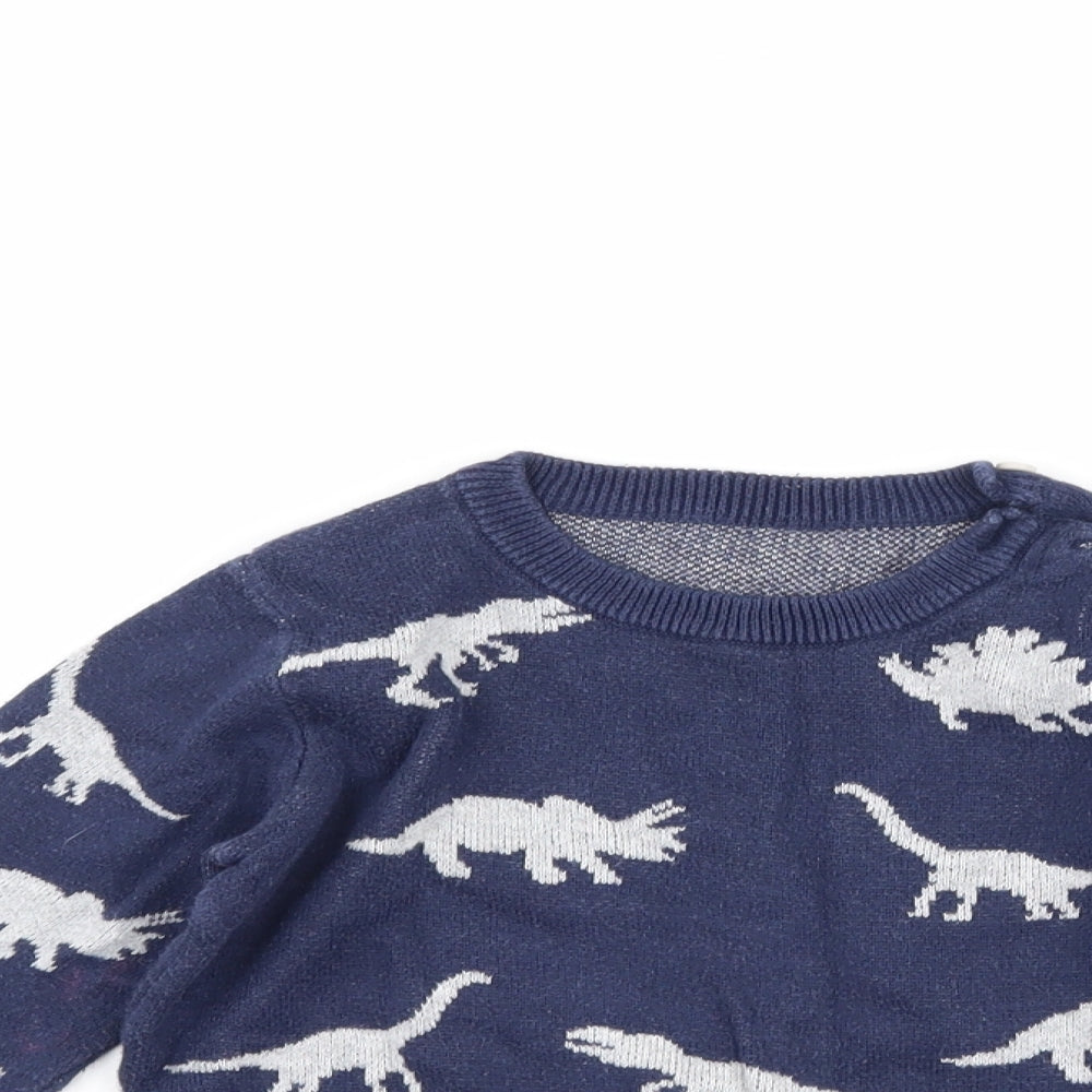 Nutmeg Baby Blue   Pullover Jumper Size 12-18 Months  - DInosaur