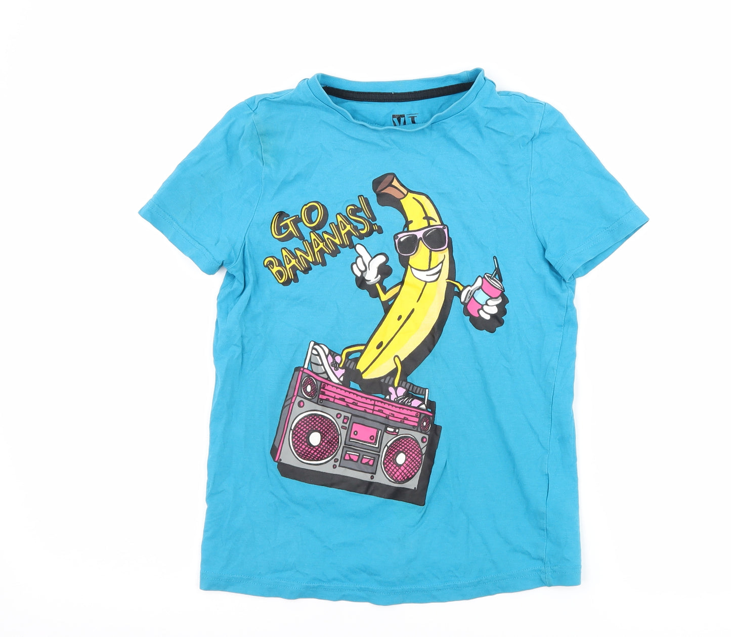 F&F Boys Blue   Basic T-Shirt Size 7-8 Years  - banana