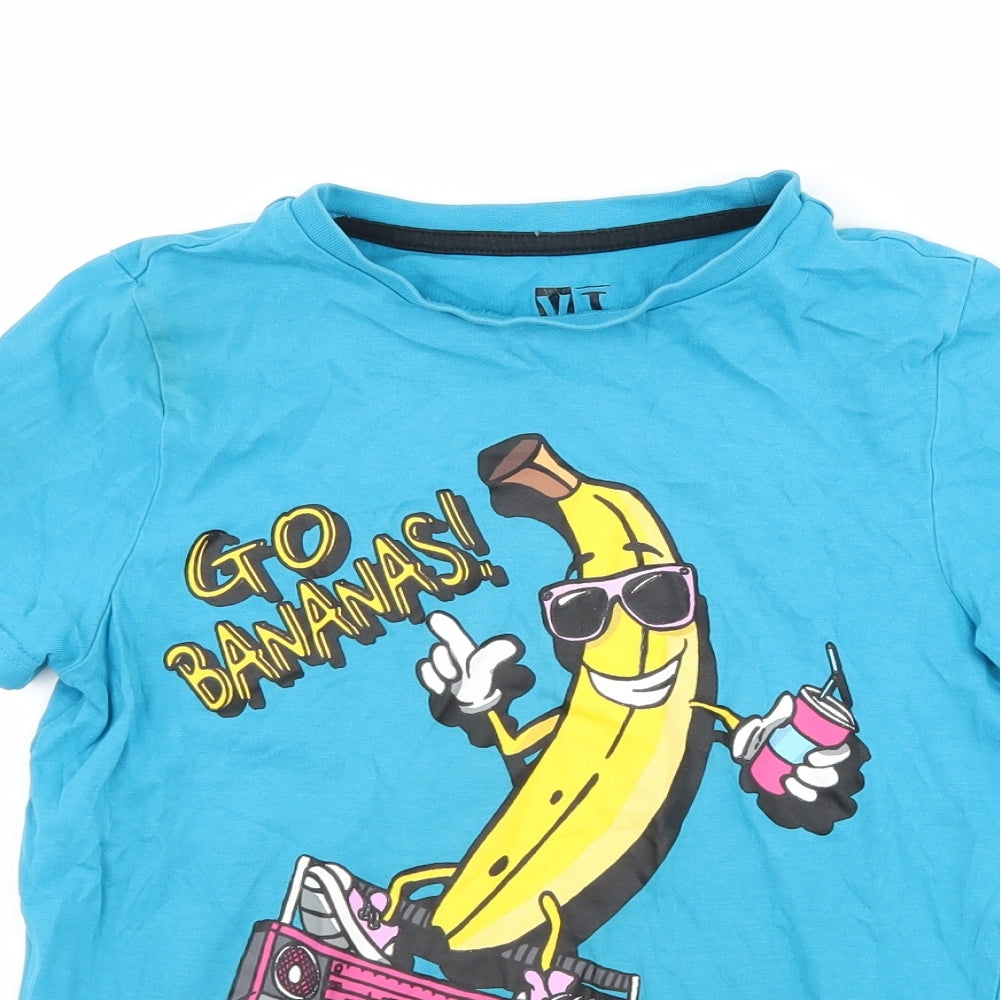 F&F Boys Blue   Basic T-Shirt Size 7-8 Years  - banana