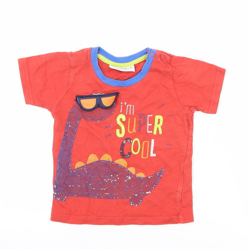 Lily & Jack Boys Red   Basic T-Shirt Size 12-18 Months  - DInosaur