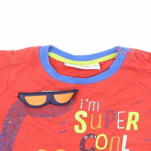 Lily & Jack Boys Red   Basic T-Shirt Size 12-18 Months  - DInosaur