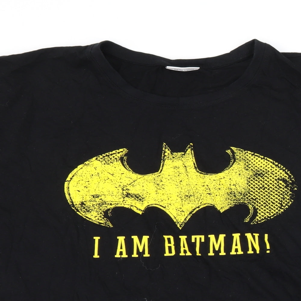 DC Comics Mens Black    T-Shirt Size 2XL  - i am batman