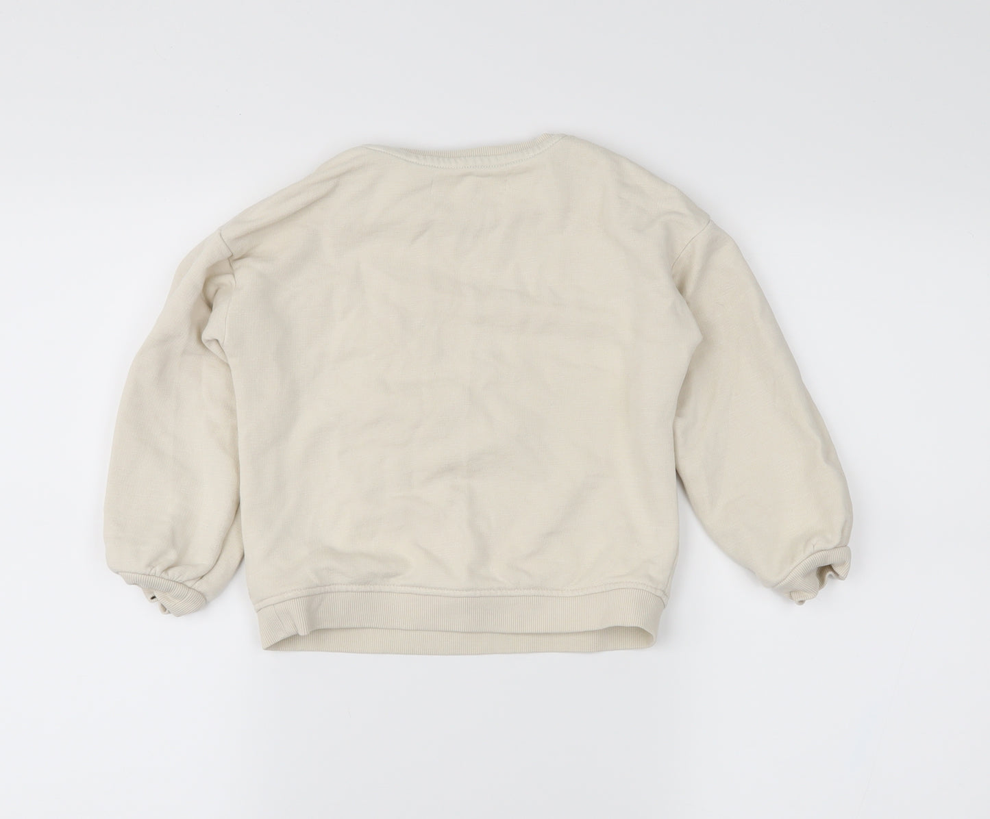 M&S Girls Beige Batik  Henley Jumper Size 5-6 Years