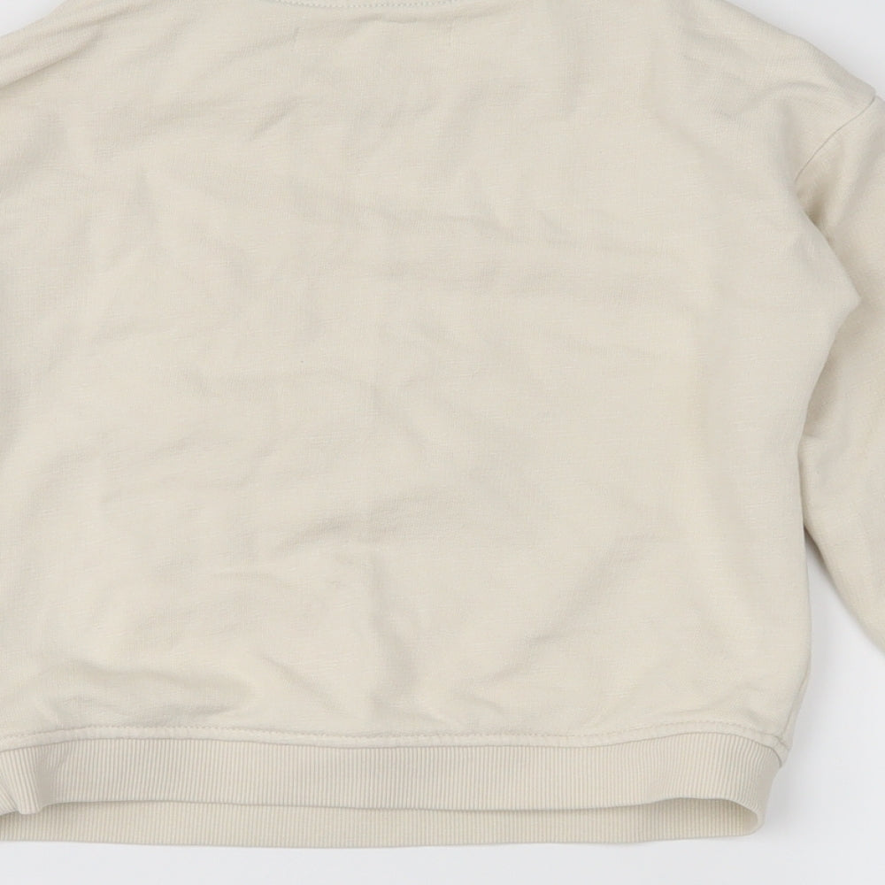 M&S Girls Beige Batik  Henley Jumper Size 5-6 Years
