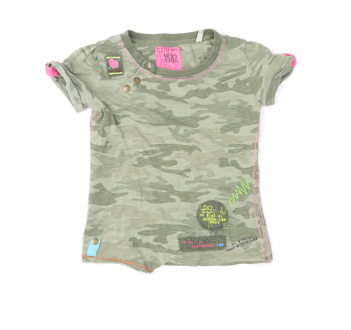 NEXT Girls Green Camouflage  Pullover T-Shirt Size 5 Years