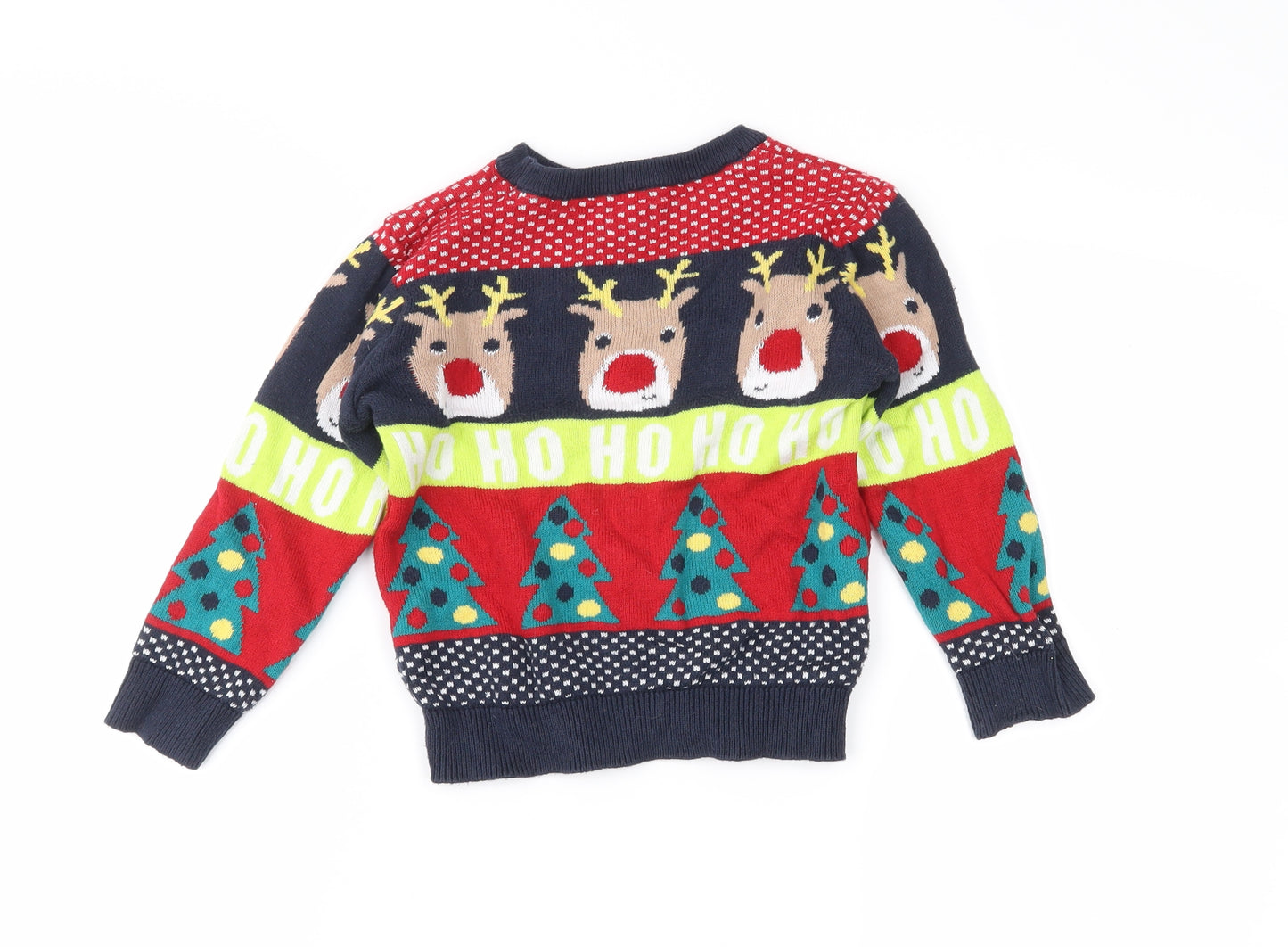 F&F Boys Blue Striped  Pullover Jumper Size 2-3 Years  - CHRISTMAS