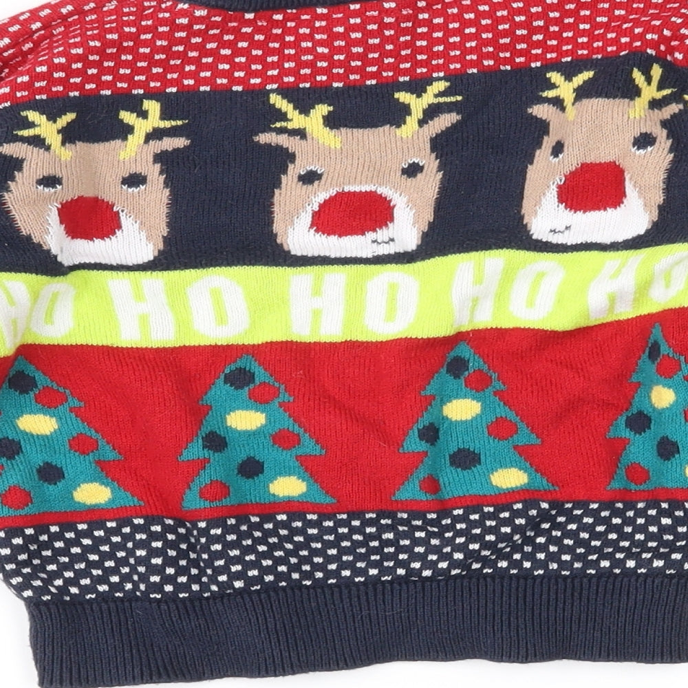 F&F Boys Blue Striped  Pullover Jumper Size 2-3 Years  - CHRISTMAS