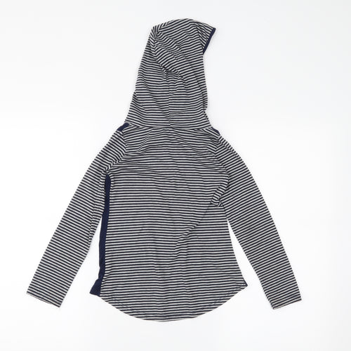 Gypsy Womens Blue Striped  Pullover Hoodie Size S