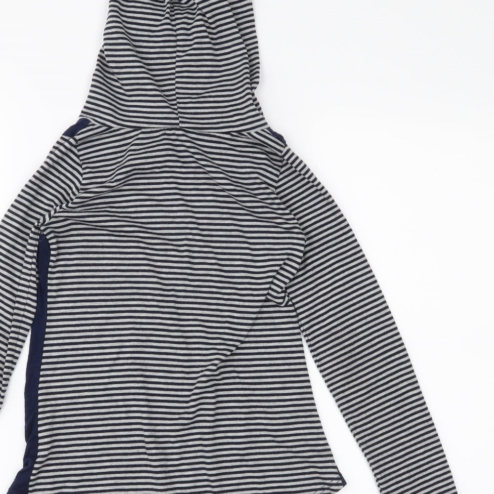 Gypsy Womens Blue Striped  Pullover Hoodie Size S