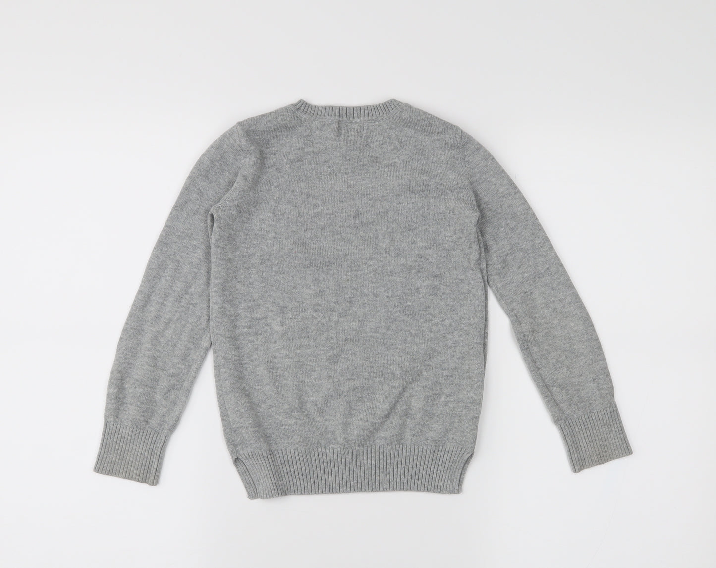 Place Girls Grey Colourblock  Pullover Jumper Size 5-6 Years