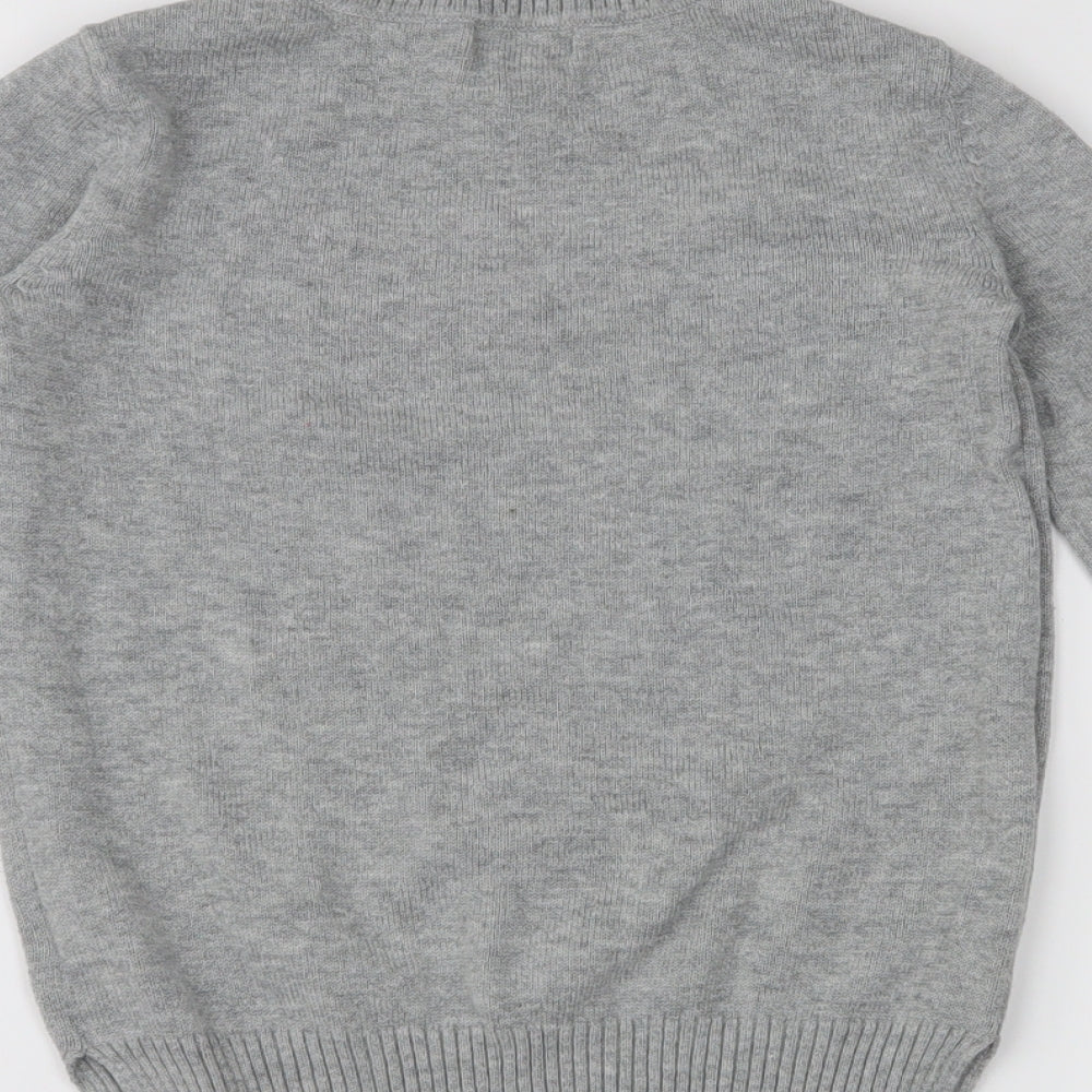 Place Girls Grey Colourblock  Pullover Jumper Size 5-6 Years
