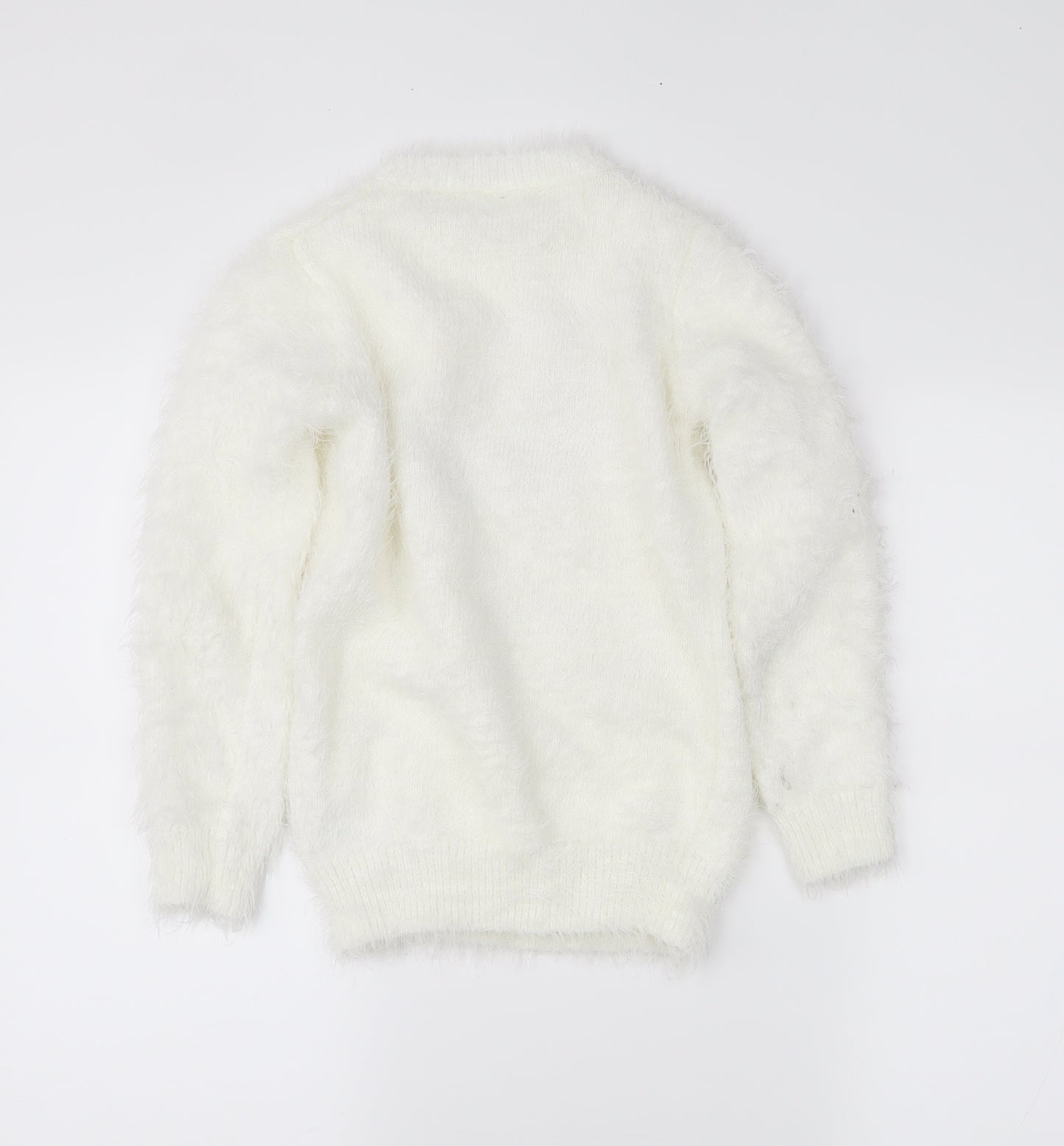 F&F Kids Girls White   Pullover Jumper Size 9-10 Years  - christmas
