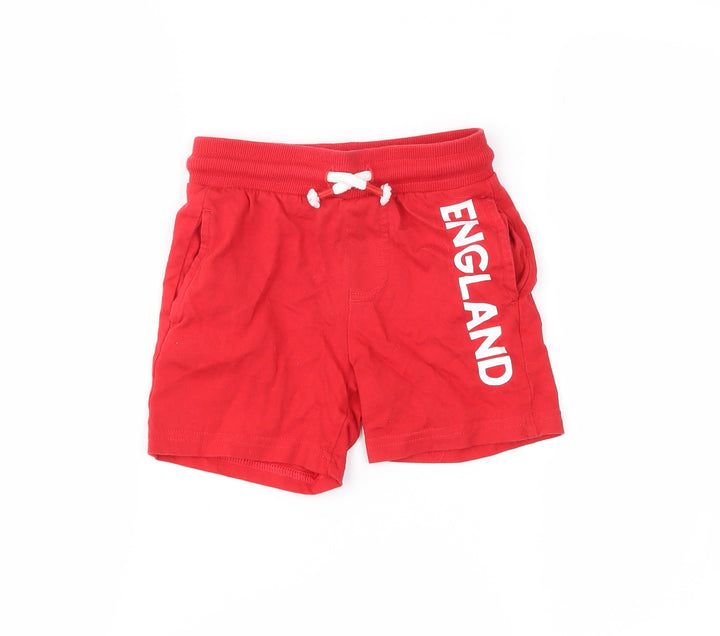 F&F Boys Red   Cropped Trousers Size 18-24 Months