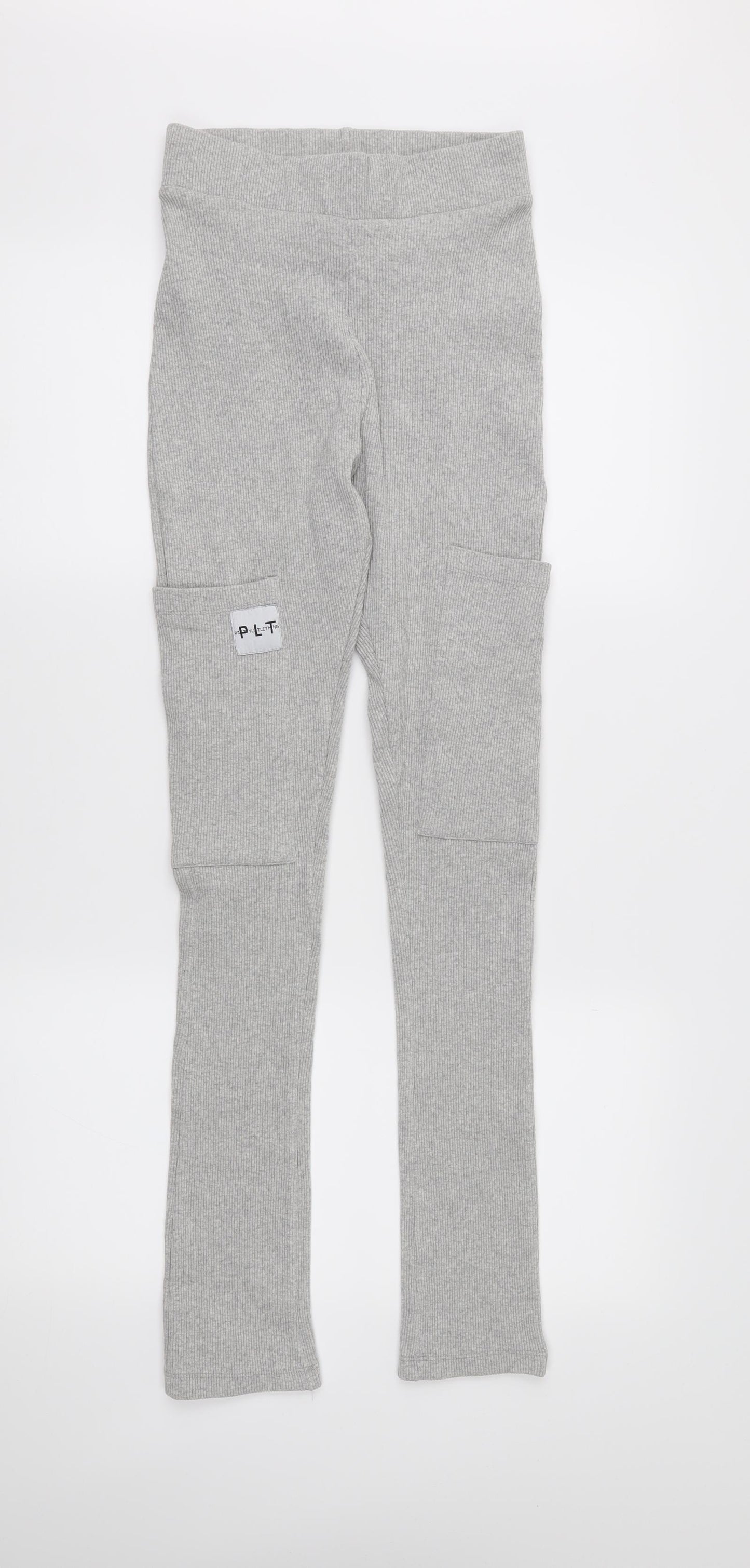 pretty little Thing Womens Grey   Carpenter Leggings Size 12 L29.5 in