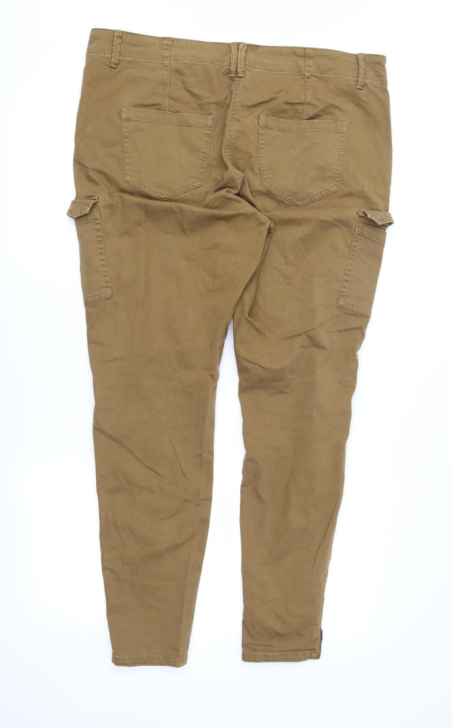 NEXT Womens Brown   Cargo Trousers Size 16 L28.5 in
