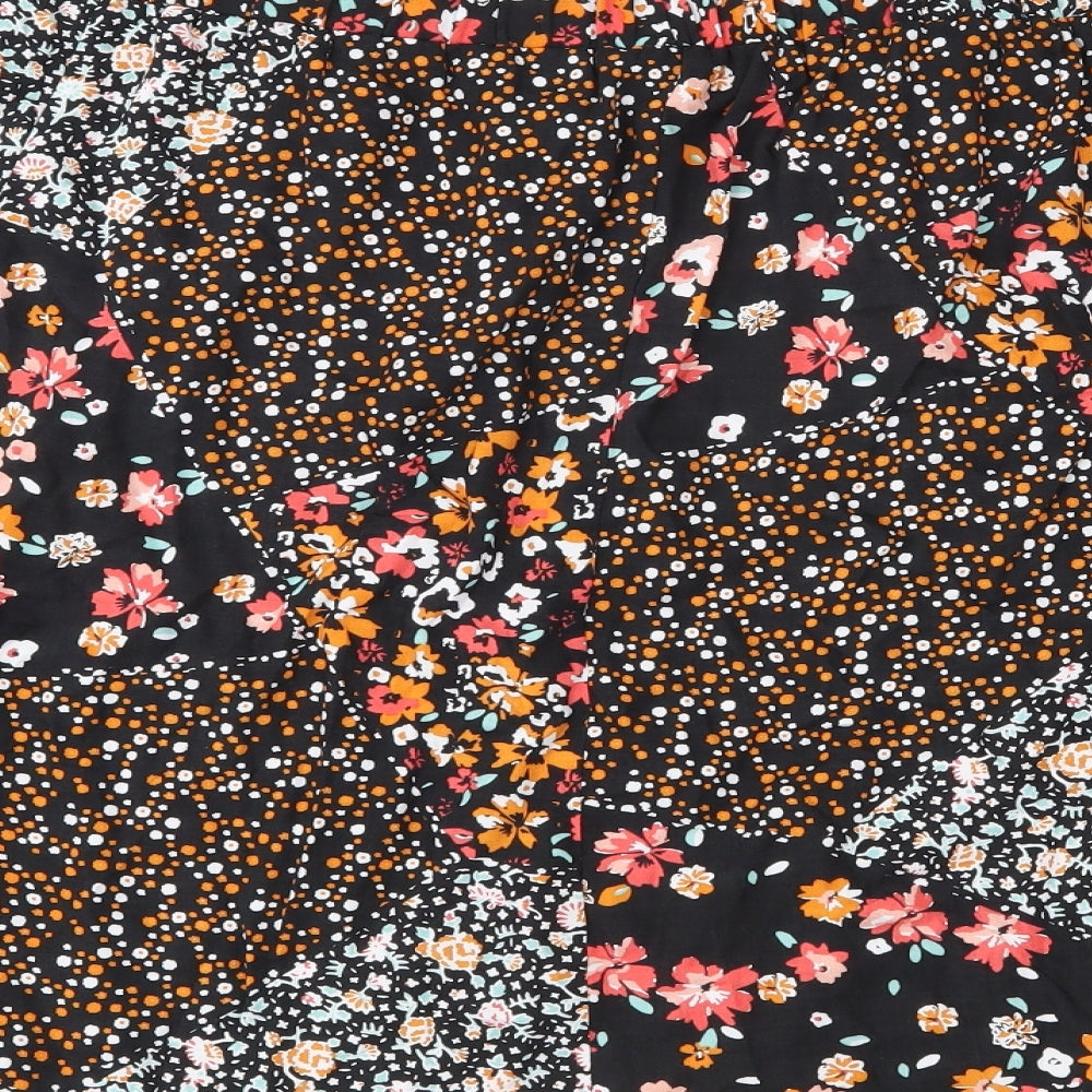 F&F Womens Black Floral  Flare Skirt Size 20