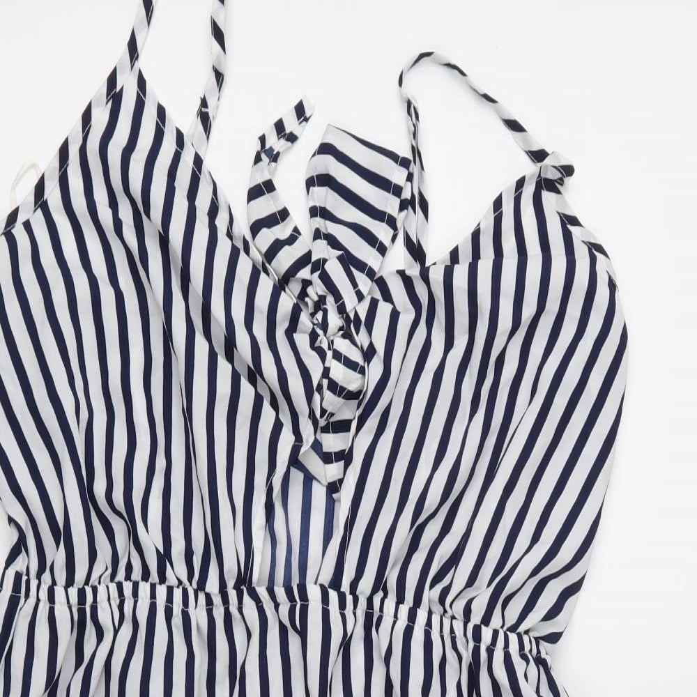 Primark Womens Blue Striped  Playsuit One-Piece Size S L3 in