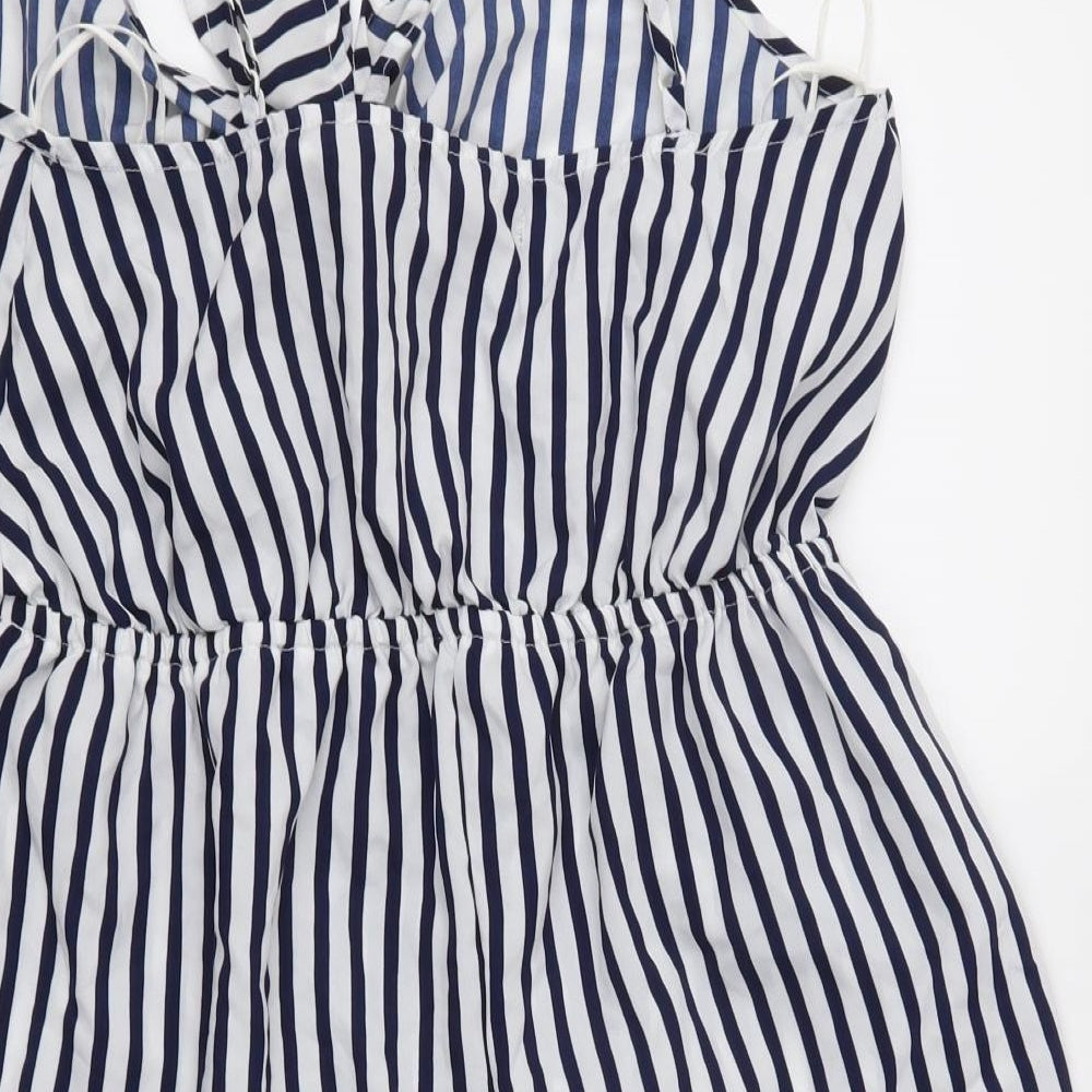 Primark Womens Blue Striped  Playsuit One-Piece Size S L3 in