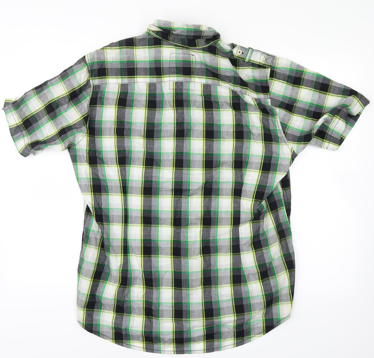NEXT Mens Green Plaid   Button-Up Size L