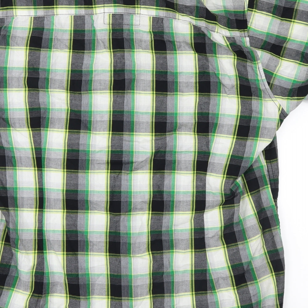 NEXT Mens Green Plaid   Button-Up Size L