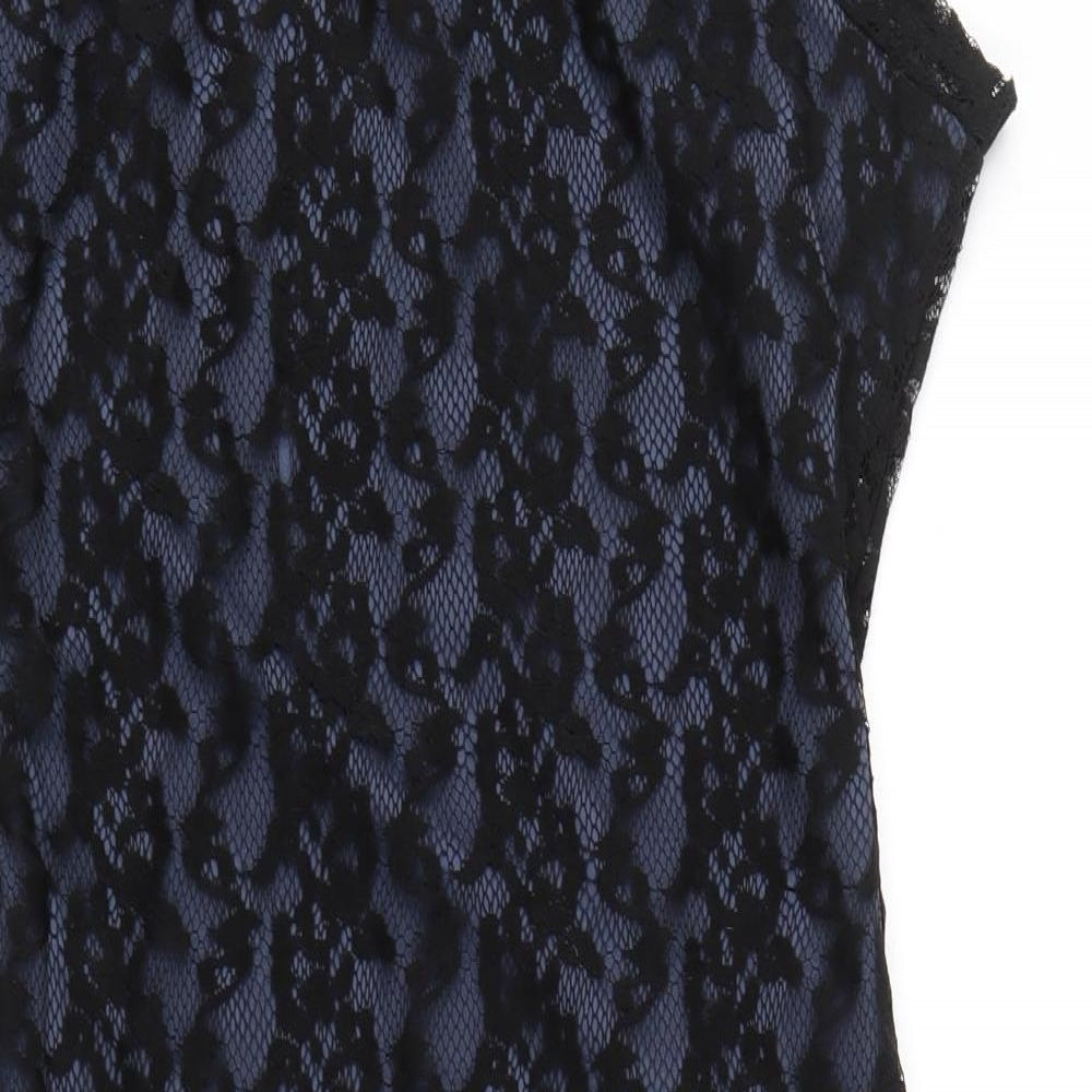 definitons Womens Blue Floral  A-Line  Size 12