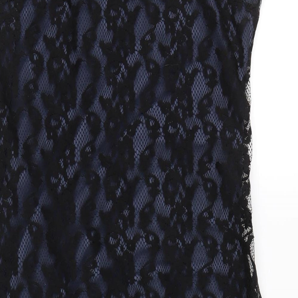 definitons Womens Blue Floral  A-Line  Size 12