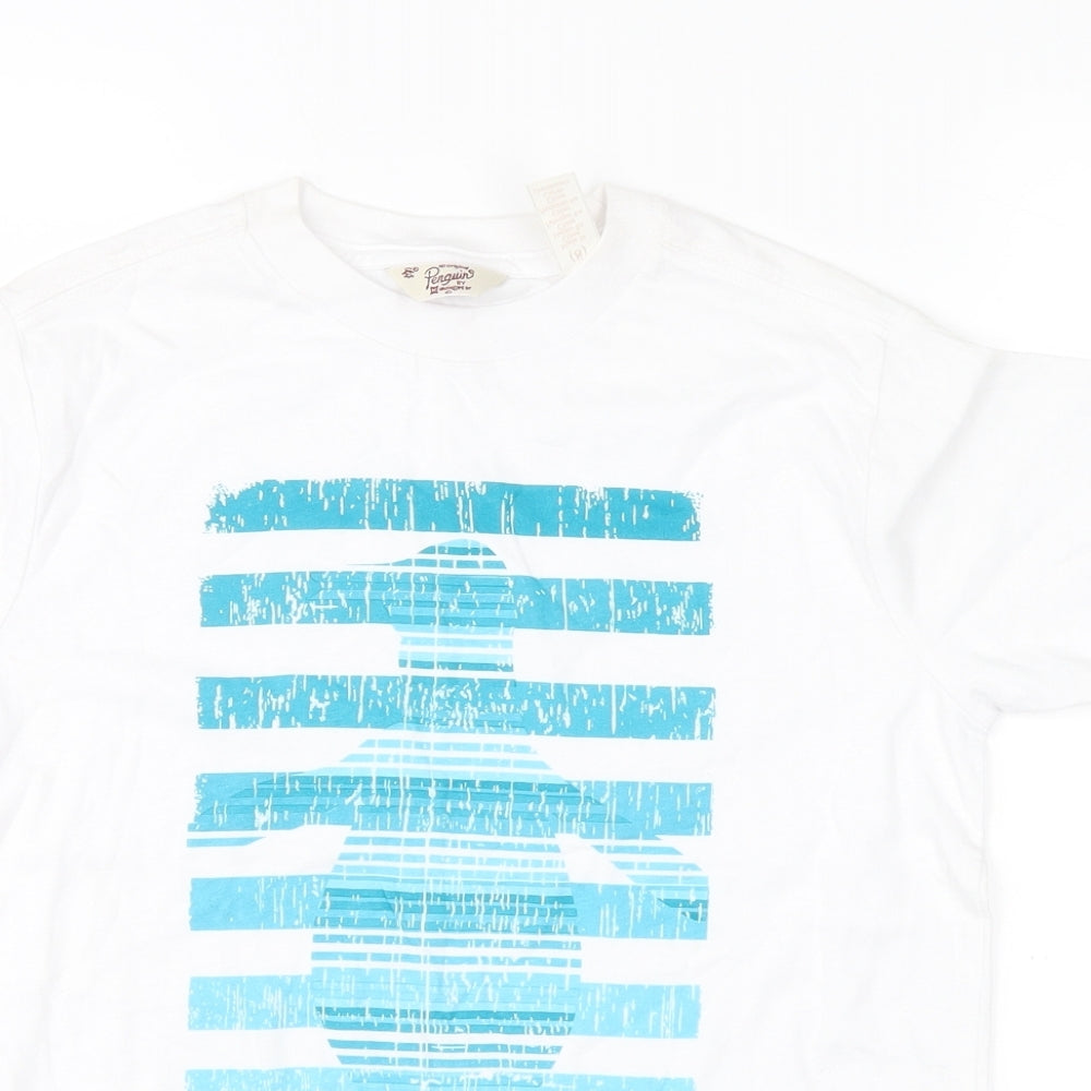 Penguin Womens White   Basic T-Shirt Size 8  - penguin