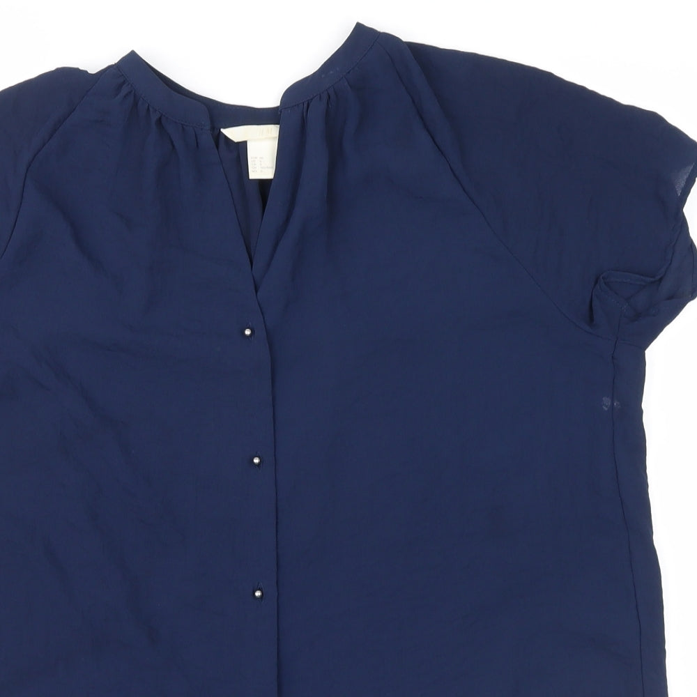 H&M Womens Blue   Basic Blouse Size 10