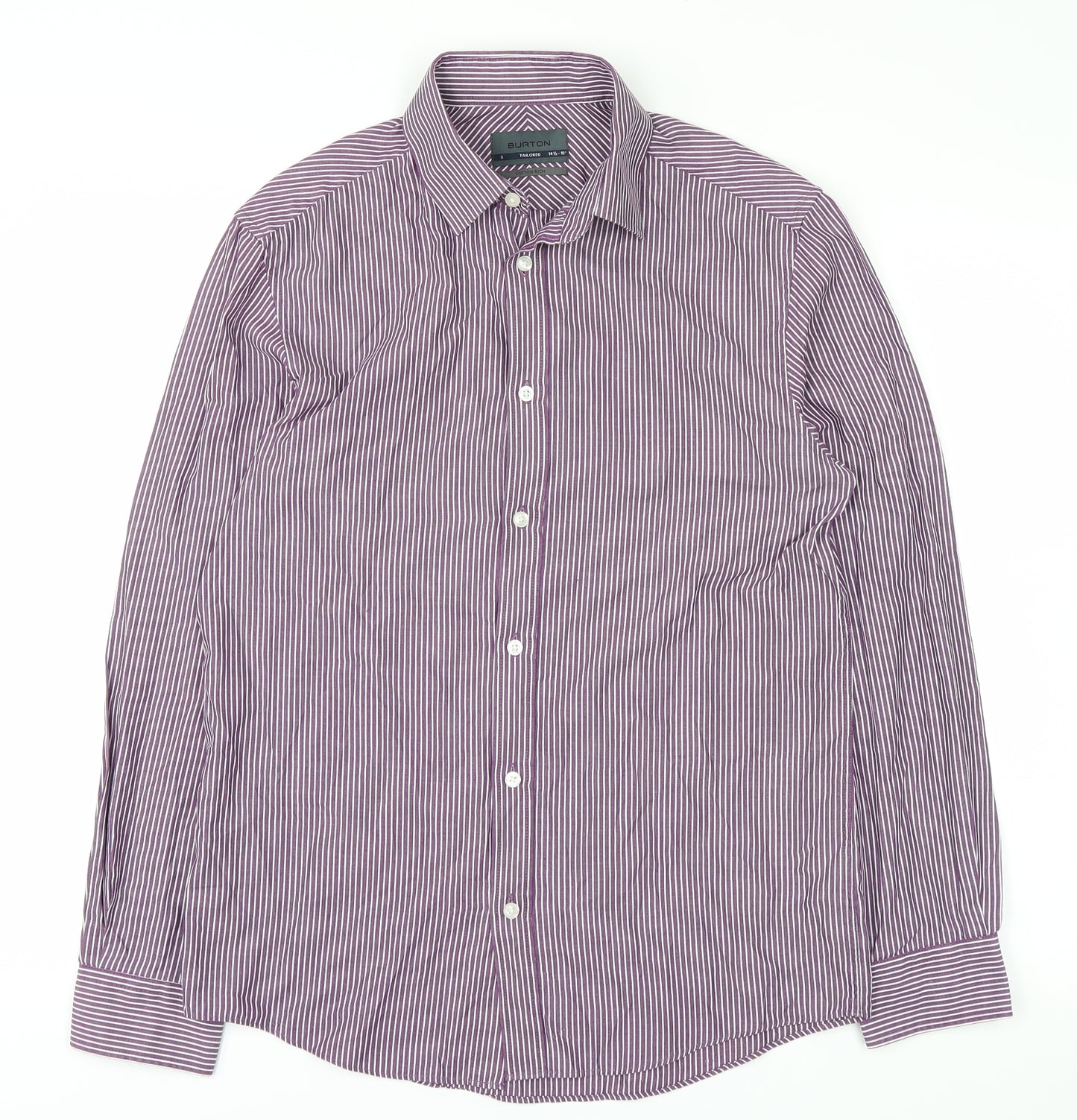 Burton Mens Purple Striped   Button-Up Size 14.5